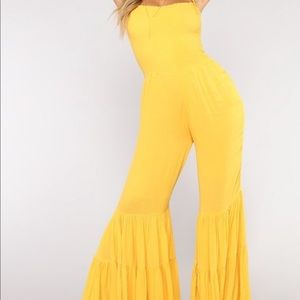 FN Yellow Ruffle Jumpsuit